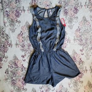 Chambray Ruffle Romper